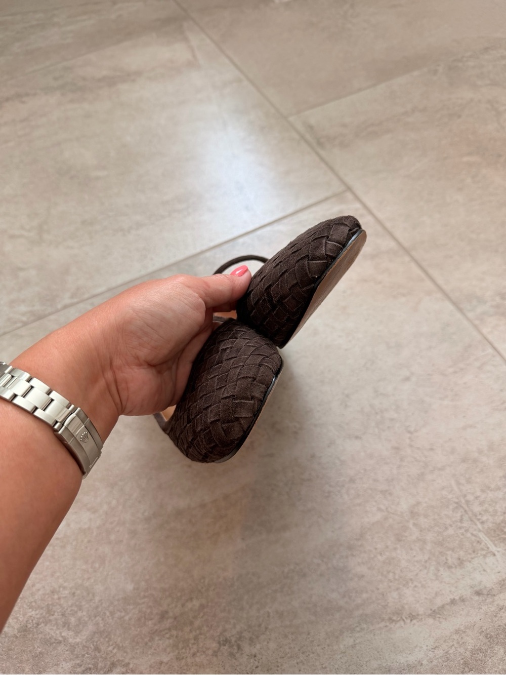 Madewell The Greta Ballet Flats Dark Roast Brown Woven Suede Size 7 - Picture 9 of 12